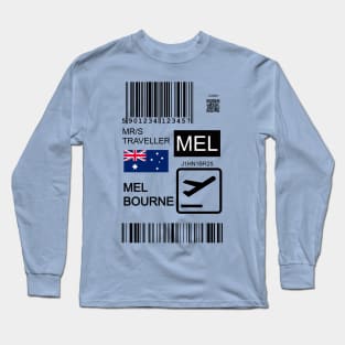 Melbourne Australia travel ticket Long Sleeve T-Shirt